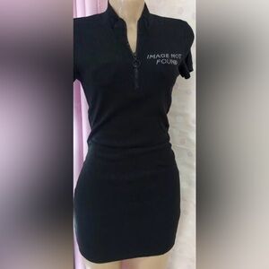 Bershka Black Ribbed Mini Dress S Rare Find